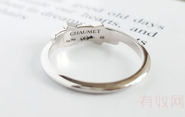 尚美AU750X型镶钻结缘系列戒指内圈展示
