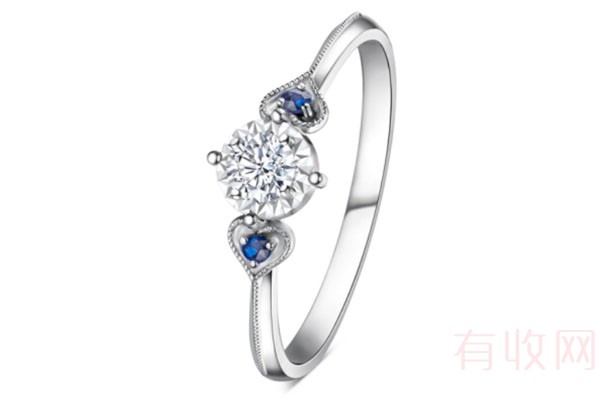 六福珠宝红蓝宝石钻石戒指展示图