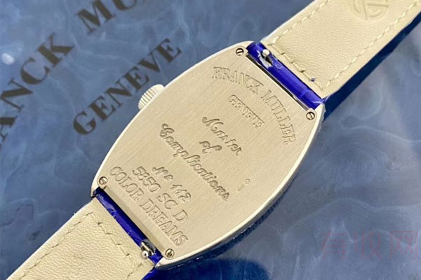 法兰克穆勒原钻镶嵌靓丽蓝面5850手表背面图